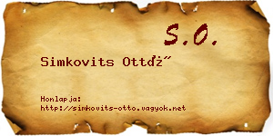 Simkovits Ottó névjegykártya